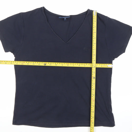Olympus Womens Black Size 14 V-Neck Cotton Blend T-Shirt