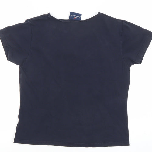 Olympus Womens Black Size 14 V-Neck Cotton Blend T-Shirt