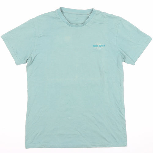 Mens Green Bondi Beach Graphic T-Shirt Size M Cotton Summer