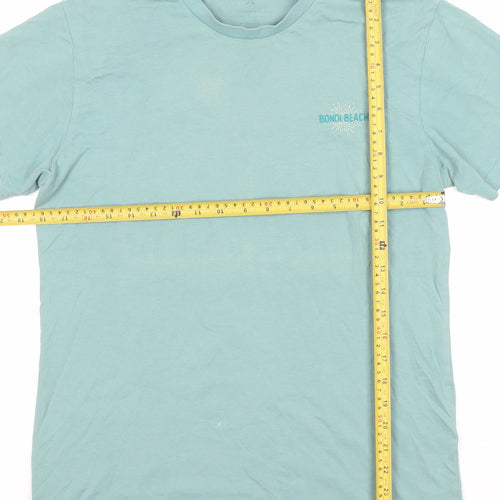 Mens Green Bondi Beach Graphic T-Shirt Size M Cotton Summer