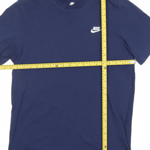 Nike Men's Blue M Regular Fit Crew Neck Logo T-Shirt
