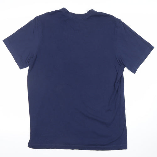 Nike Men's Blue M Regular Fit Crew Neck Logo T-Shirt