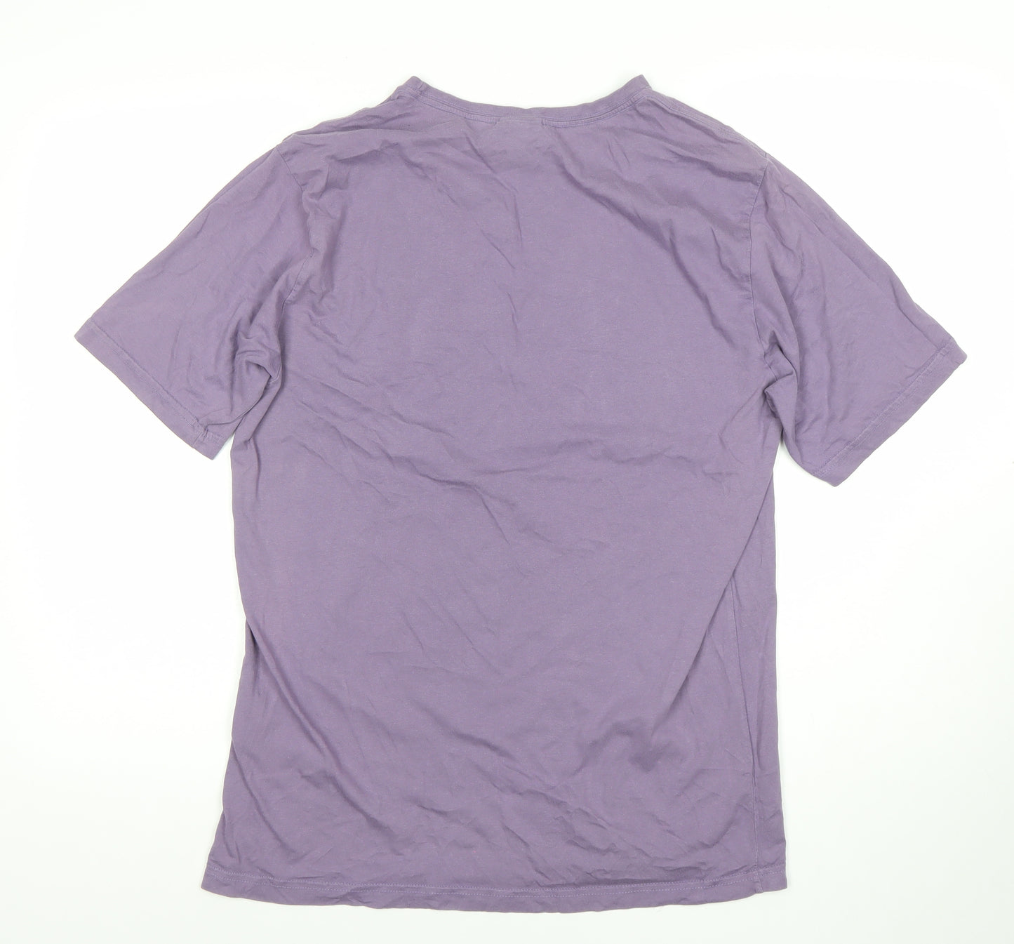 Ellesse Men's Purple Cotton Logo T-Shirt Size M Short Sleeve Crew Neck