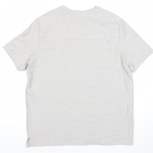 Bershka Men's Grey Cotton Short Sleeve Crew Neck T-Shirt Size M