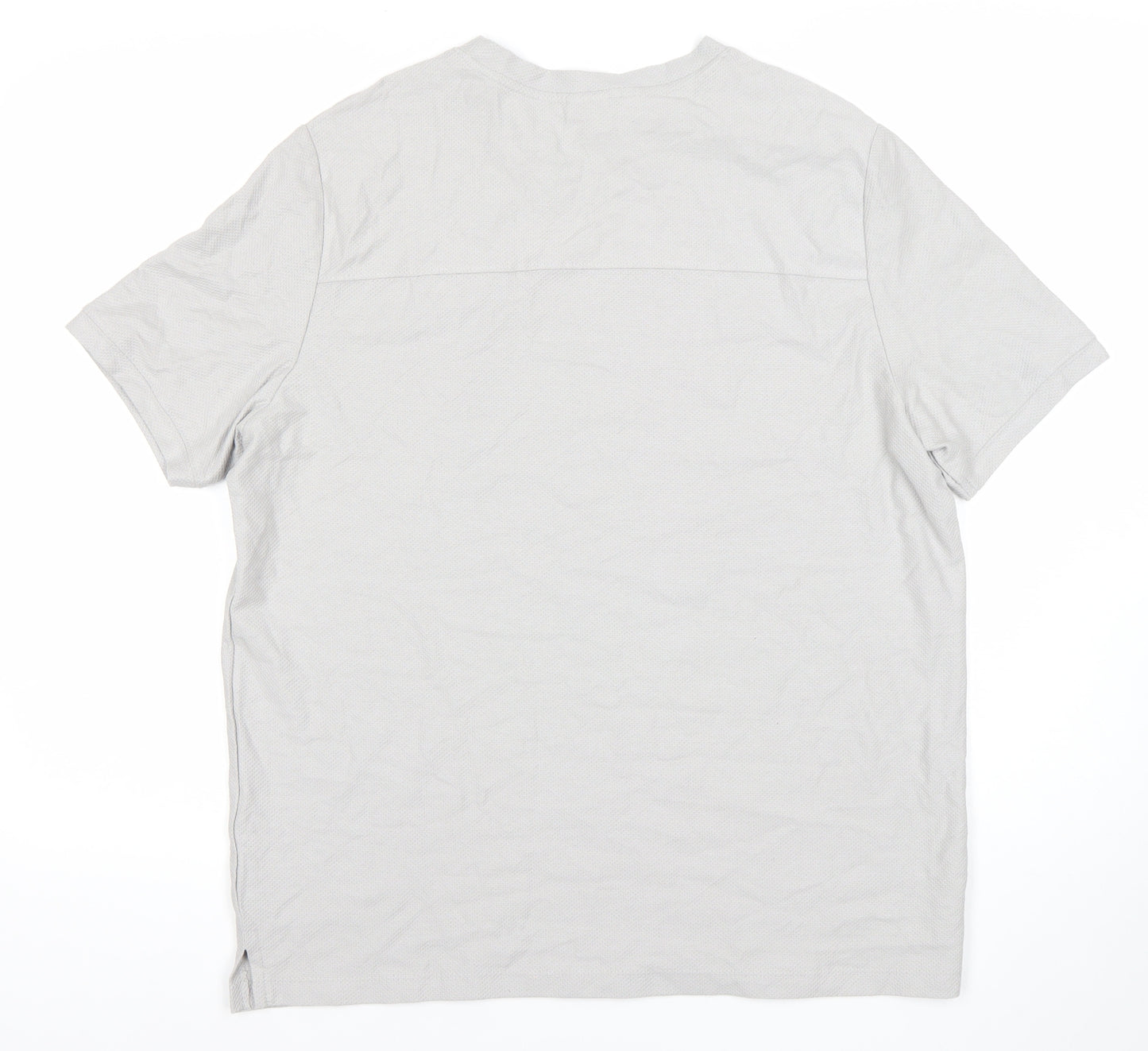 Bershka Men's Grey Cotton Short Sleeve Crew Neck T-Shirt Size M