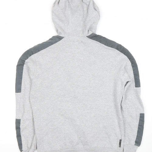 Voi Jeans Co Mens Grey Full Zip Hoodie Size S Regular Fit Hooded