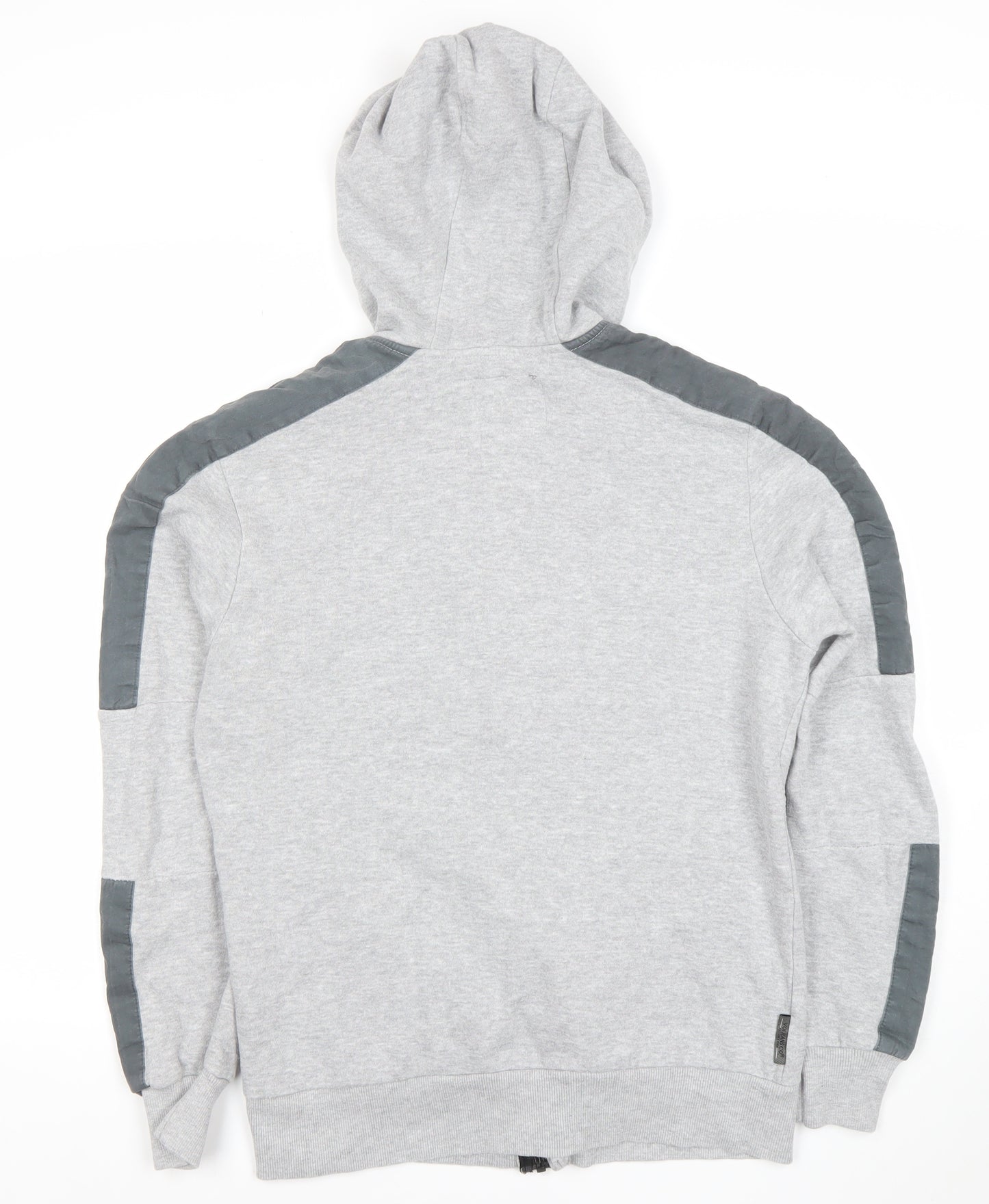 Voi Jeans Co Mens Grey Full Zip Hoodie Size S Regular Fit Hooded