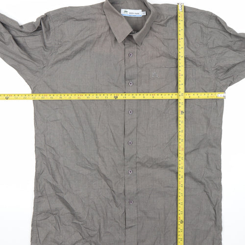 Deer Park Men’s Grey Long Sleeve Button-Up Shirt Size 15 Regular Fit