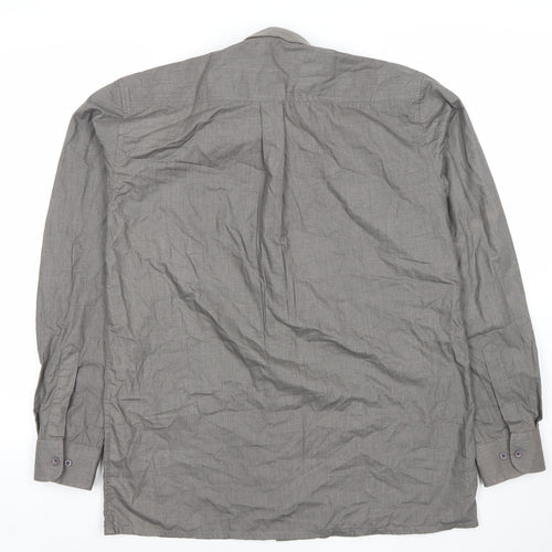 Deer Park Men’s Grey Long Sleeve Button-Up Shirt Size 15 Regular Fit
