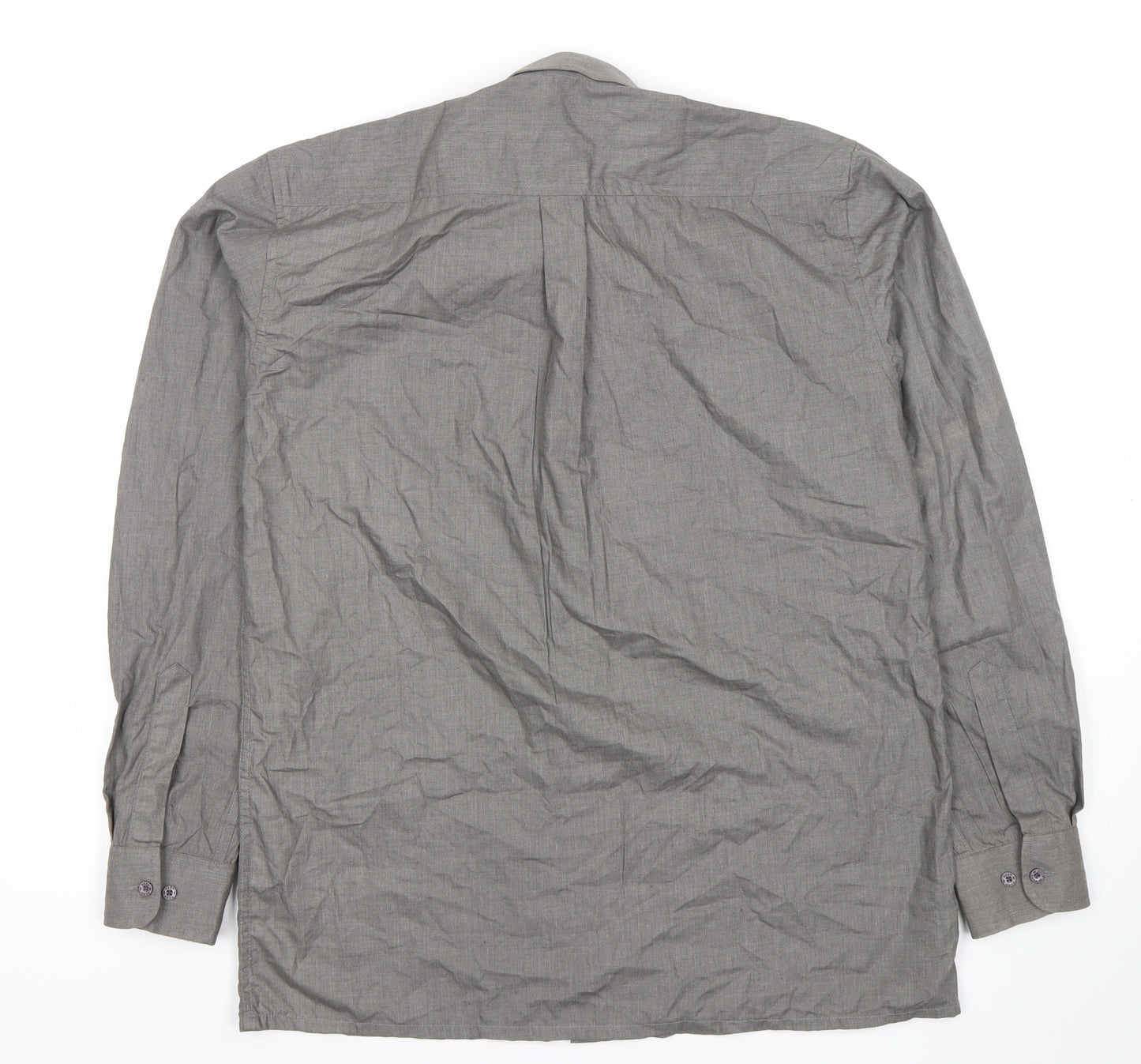Deer Park Men’s Grey Long Sleeve Button-Up Shirt Size 15 Regular Fit