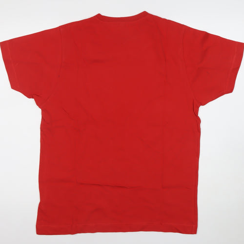 Hairy Baby Mens Red Cotton Graphic T-Shirt Size M Funny Logo