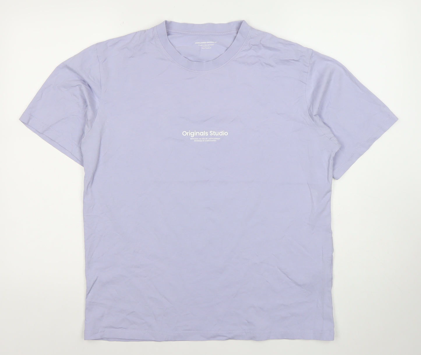 Jack & Jones Men’s Purple Medium Crew Neck Cotton T-Shirt
