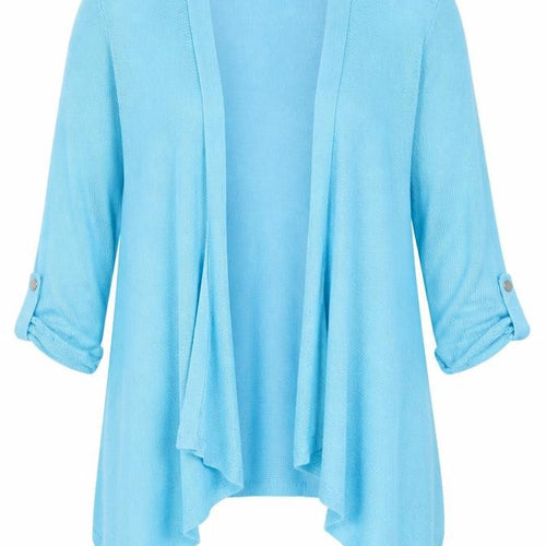 Vogue Women's Blue Cotton Viscose Cardigan Size S Open Long Sleeve