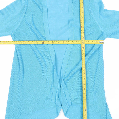 Vogue Women's Blue Cotton Viscose Cardigan Size S Open Long Sleeve