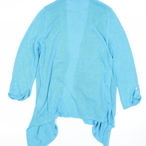 Vogue Women's Blue Cotton Viscose Cardigan Size S Open Long Sleeve