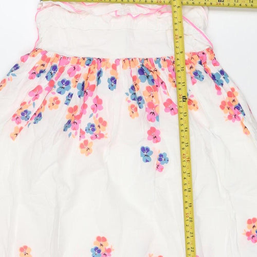 Bluezoo Girls White Floral A-Line Party Dress Age 8 Sleeveless Bow