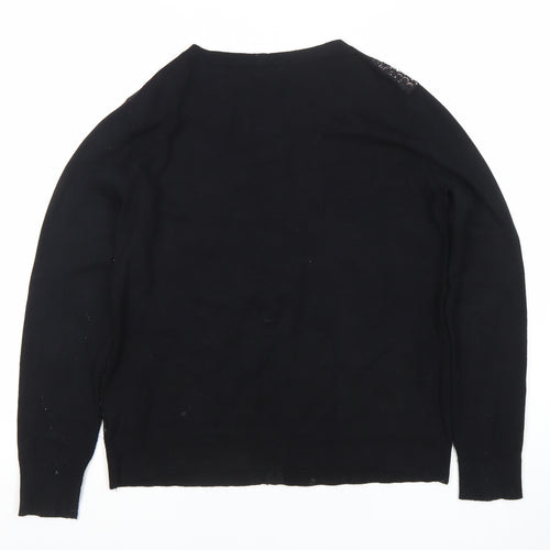 Charter Club Womens Black Lace Cardigan Jumper Size S