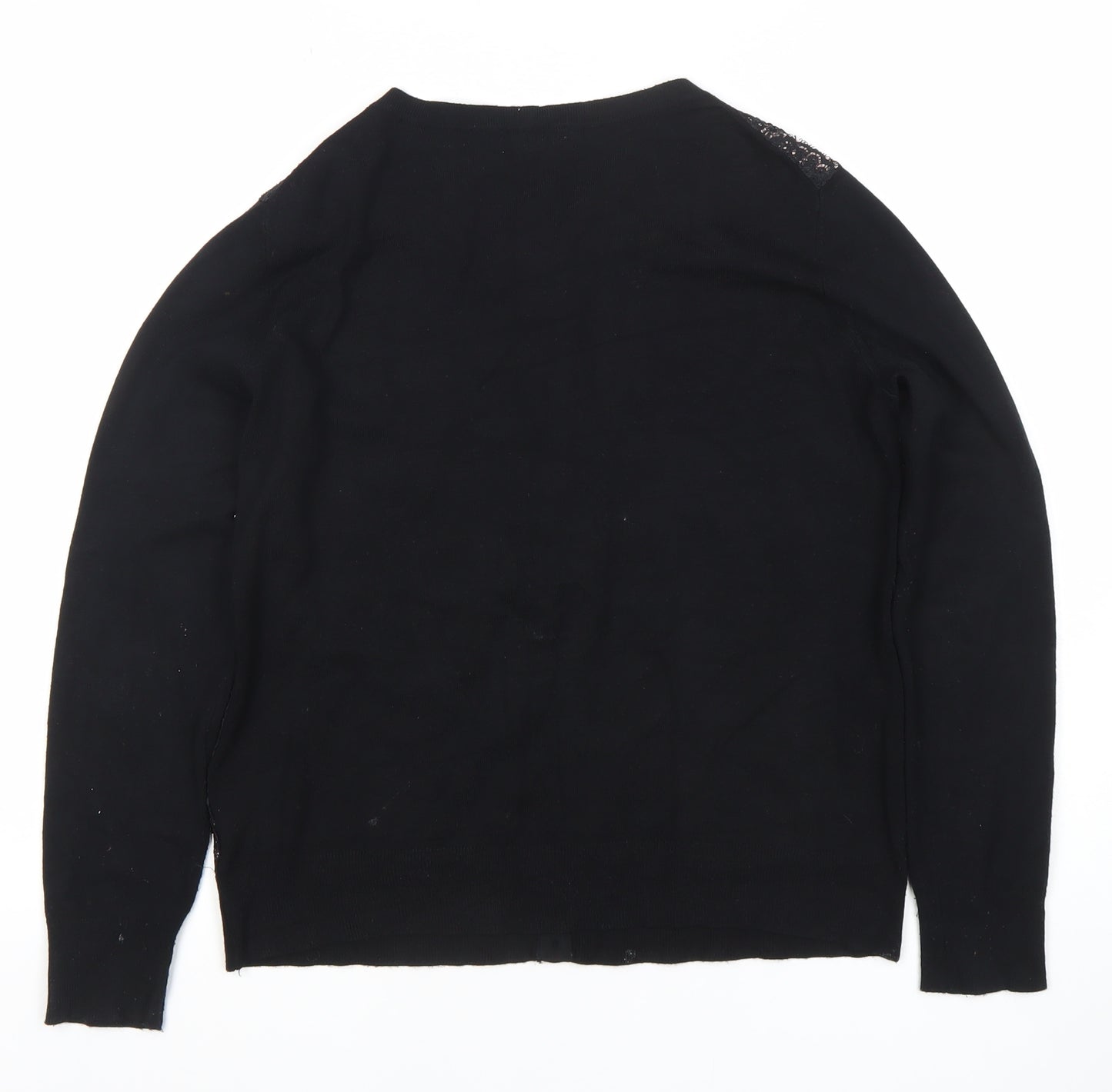 Charter Club Womens Black Lace Cardigan Jumper Size S