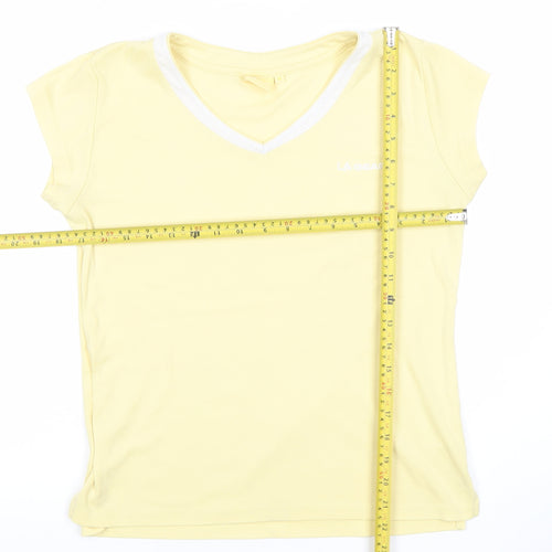 LA Gear Womens Yellow Size 14 V-Neck T-Shirt Casual Summer Top