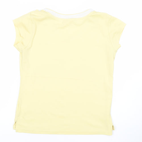 LA Gear Womens Yellow Size 14 V-Neck T-Shirt Casual Summer Top