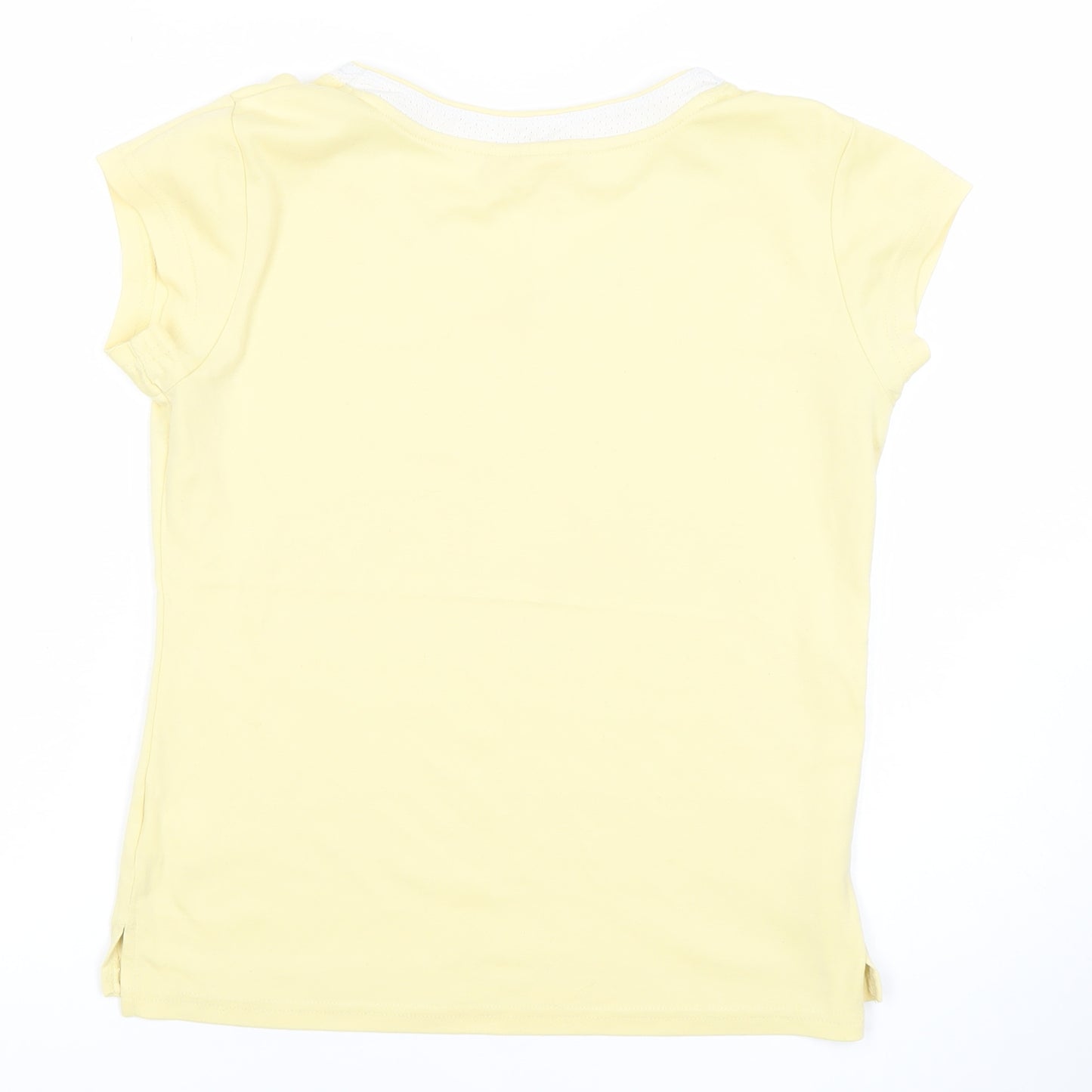 LA Gear Womens Yellow Size 14 V-Neck T-Shirt Casual Summer Top