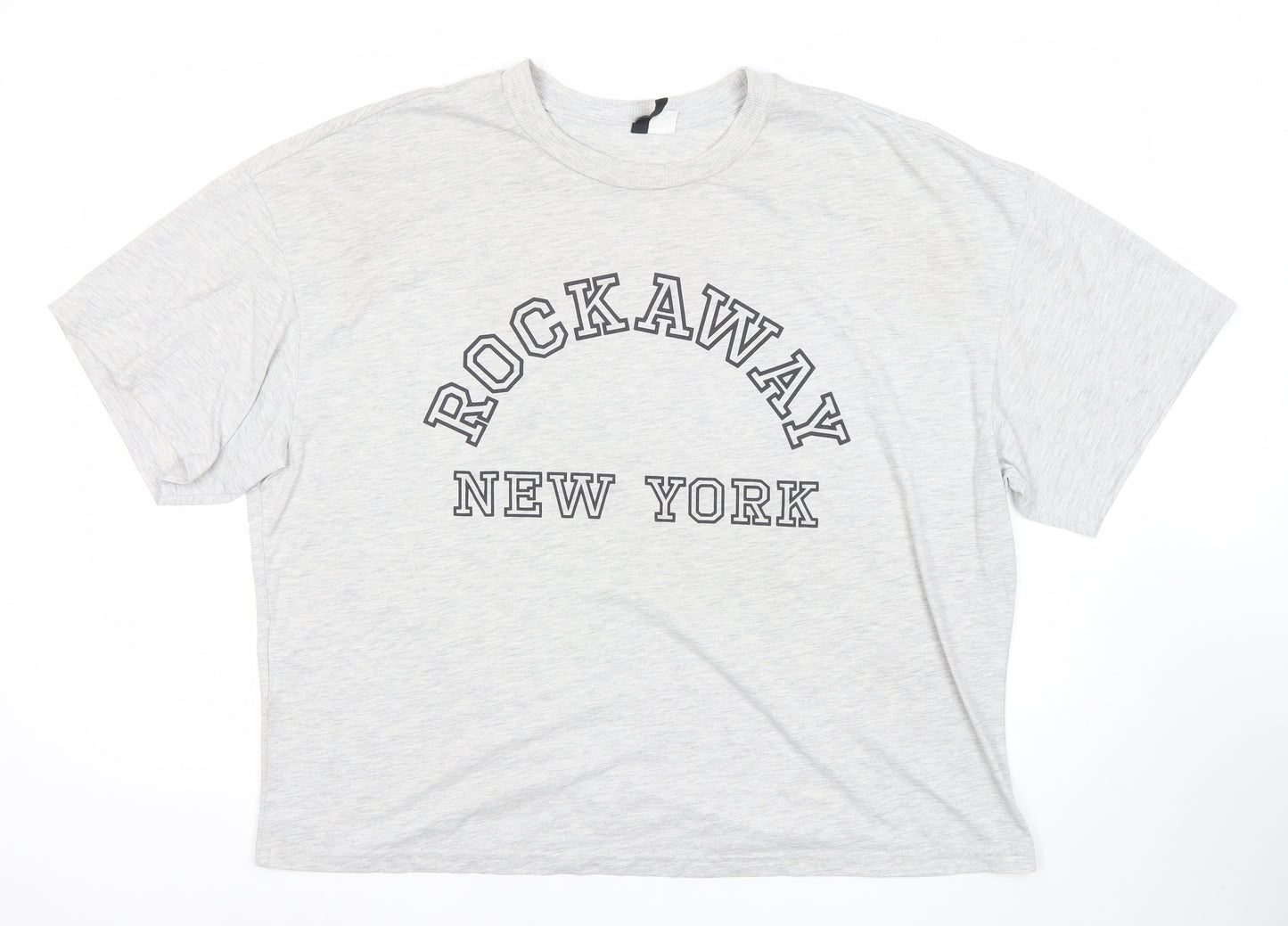 H&M Divided Women's Grey Rockaway New York XL T-Shirt Short Sleeve