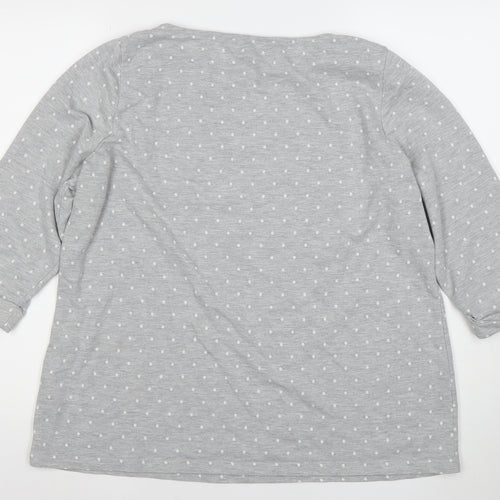 Bonmarché Women’s Grey Polka Dot 3/4 Sleeve T-Shirt Size 18