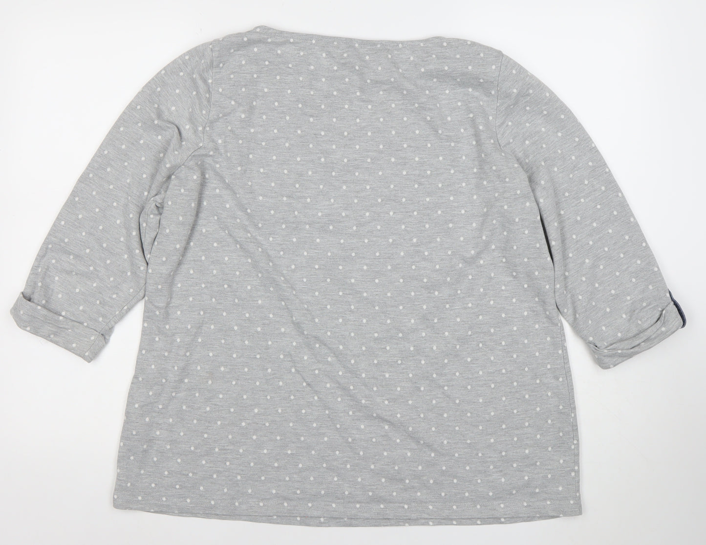 Bonmarché Women’s Grey Polka Dot 3/4 Sleeve T-Shirt Size 18