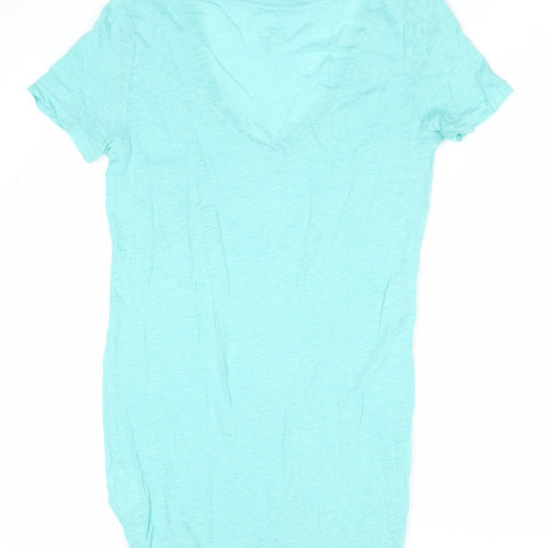 J.Crew Women’s Blue Linen V-Neck T-Shirt Size 2XS