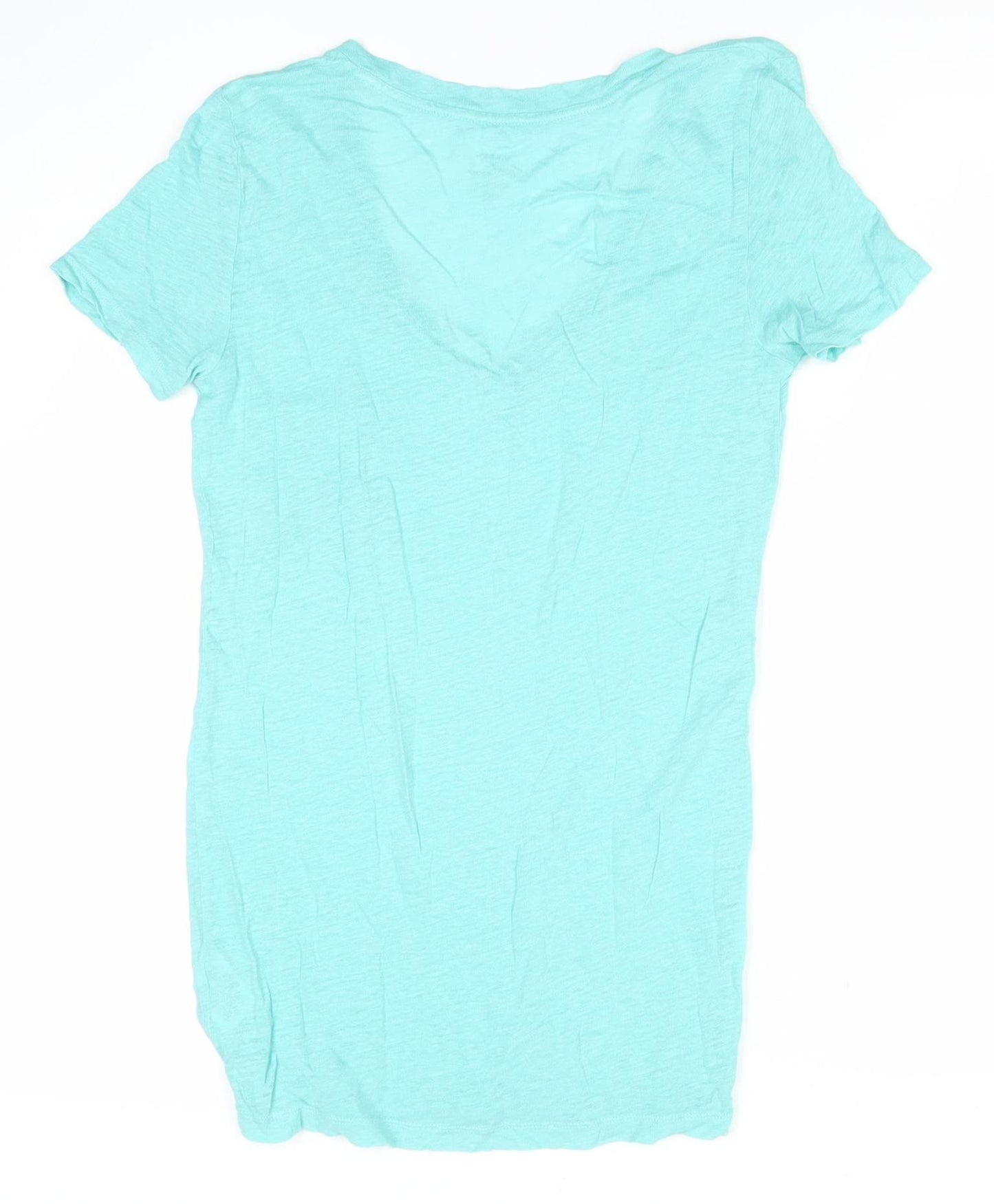 J.Crew Women’s Blue Linen V-Neck T-Shirt Size 2XS