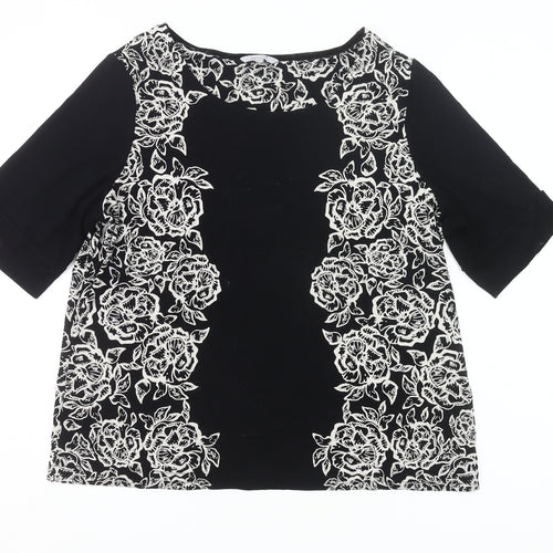 Marks and Spencer Per Una Women’s Black Floral Tunic Blouse Size 20