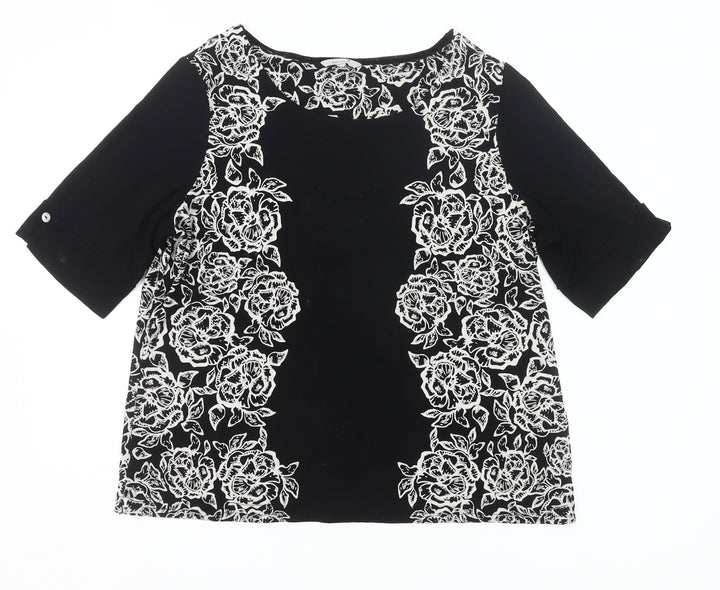Marks and Spencer Per Una Women’s Black Floral Tunic Blouse Size 20
