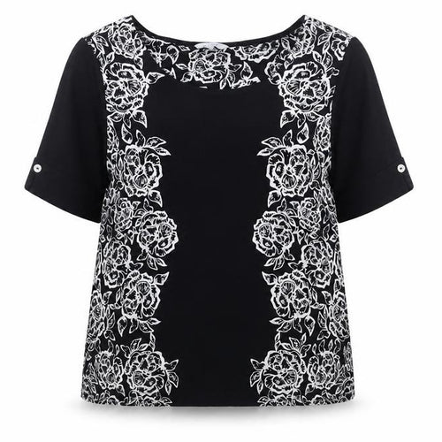 Marks and Spencer Per Una Women’s Black Floral Tunic Blouse Size 20