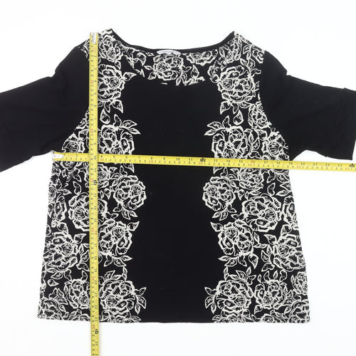 Marks and Spencer Per Una Women’s Black Floral Tunic Blouse Size 20