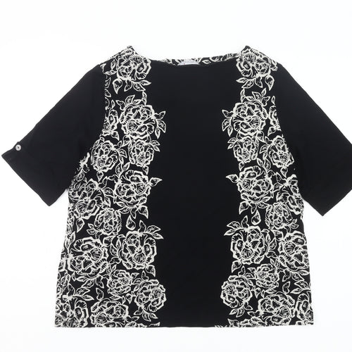 Marks and Spencer Per Una Women’s Black Floral Tunic Blouse Size 20
