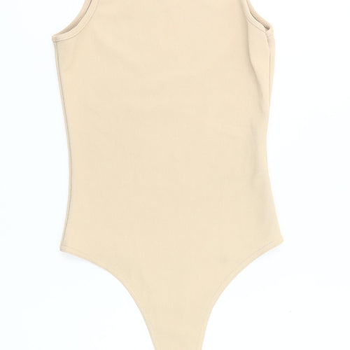 Missguided Women’s Beige Sleeveless Bodysuit Size 6 Slim Fit