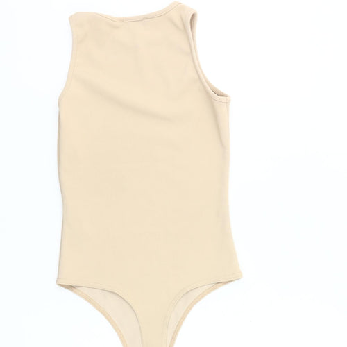 Missguided Women’s Beige Sleeveless Bodysuit Size 6 Slim Fit