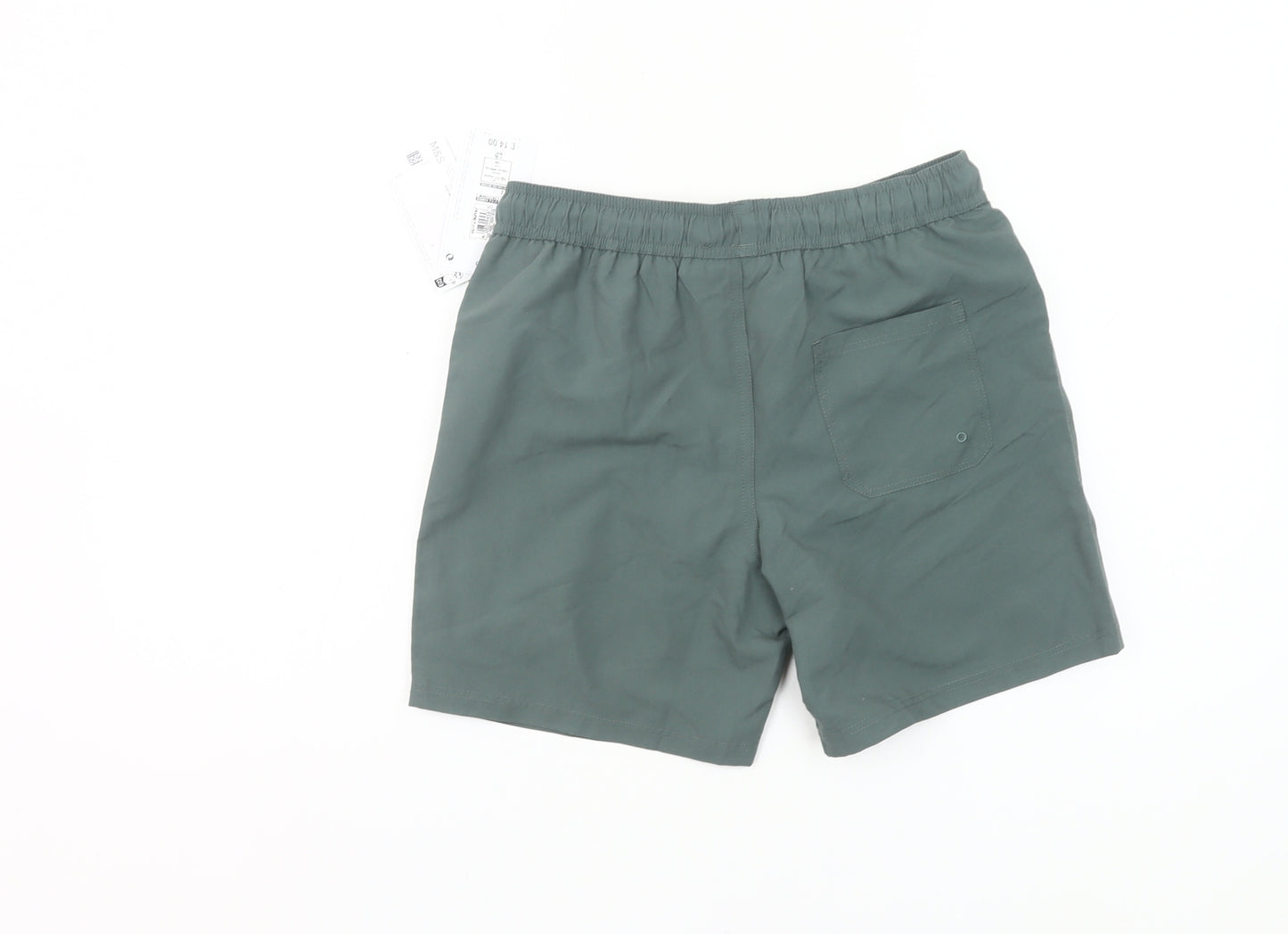 Marks and Spencer Boys Green Minecraft Swim Shorts 10-11Y Polyester Quick Dry