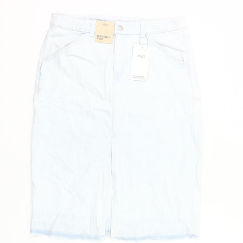 Marks and Spencer Girls Blue Denim Knee Length Pencil Skirt 13-14Y
