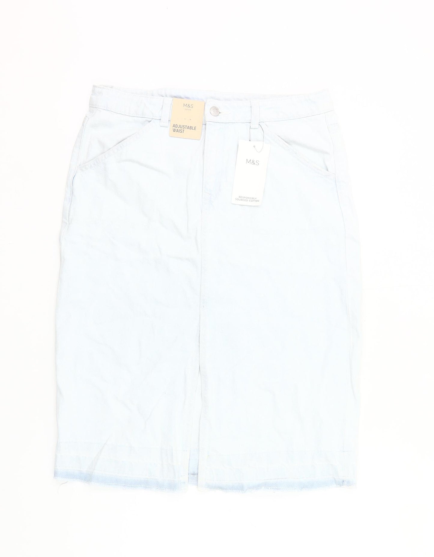 Marks and Spencer Girls Blue Denim Knee Length Pencil Skirt 13-14Y