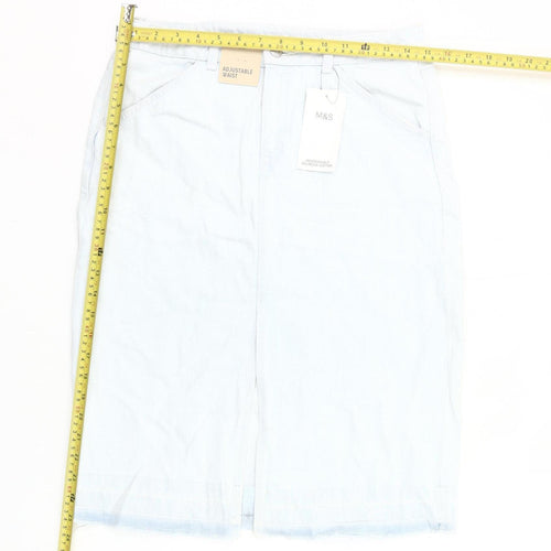 Marks and Spencer Girls Blue Denim Knee Length Pencil Skirt 13-14Y