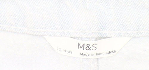 Marks and Spencer Girls Blue Denim Knee Length Pencil Skirt 13-14Y