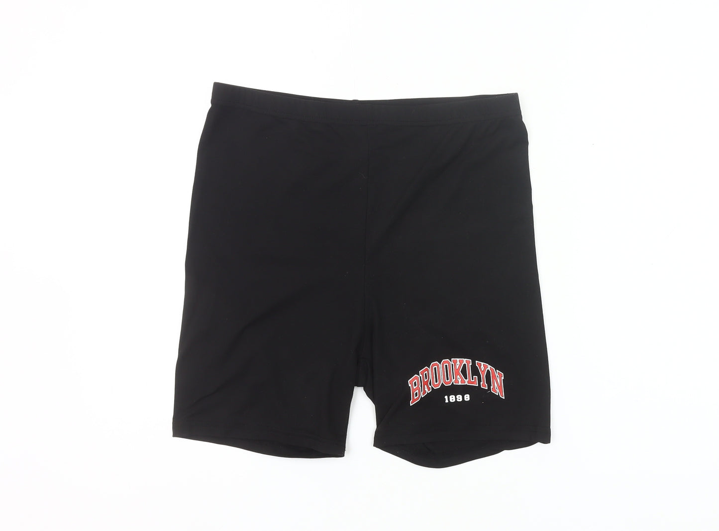 SHEIN Women’s Black Biker Shorts L Slim Fit Stretch Jersey Activewear