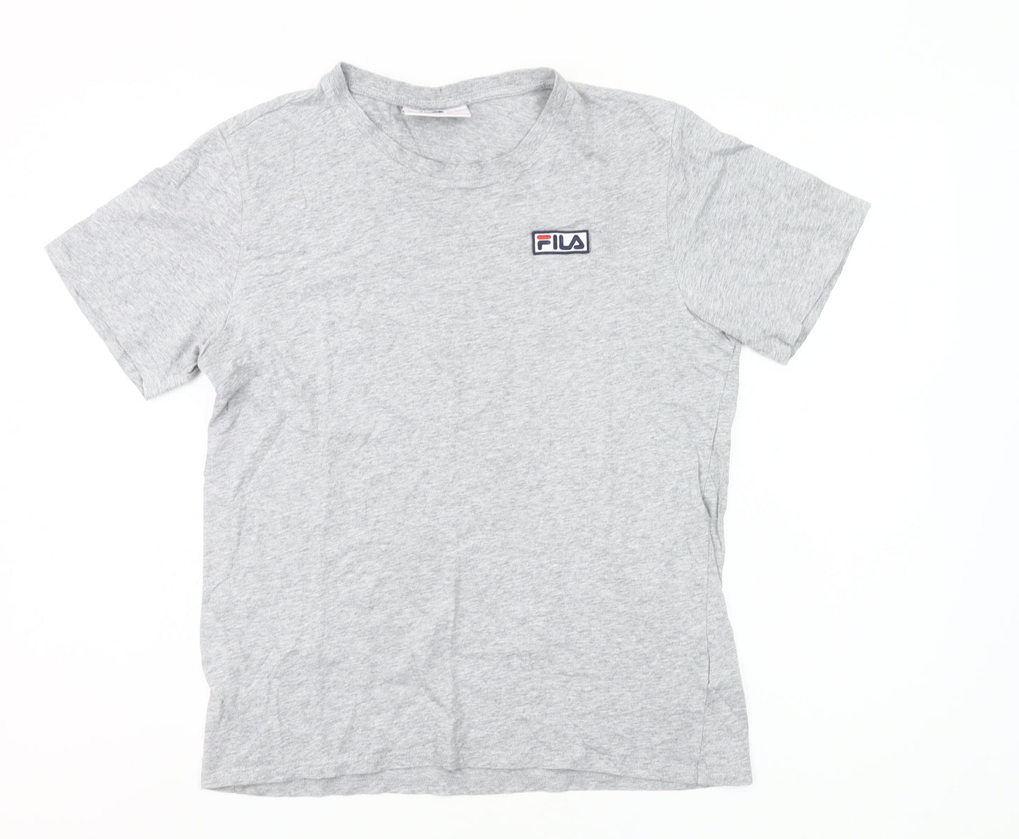 FILA Men's Grey Small Crew Neck Short Sleeve Cotton T-Shirt