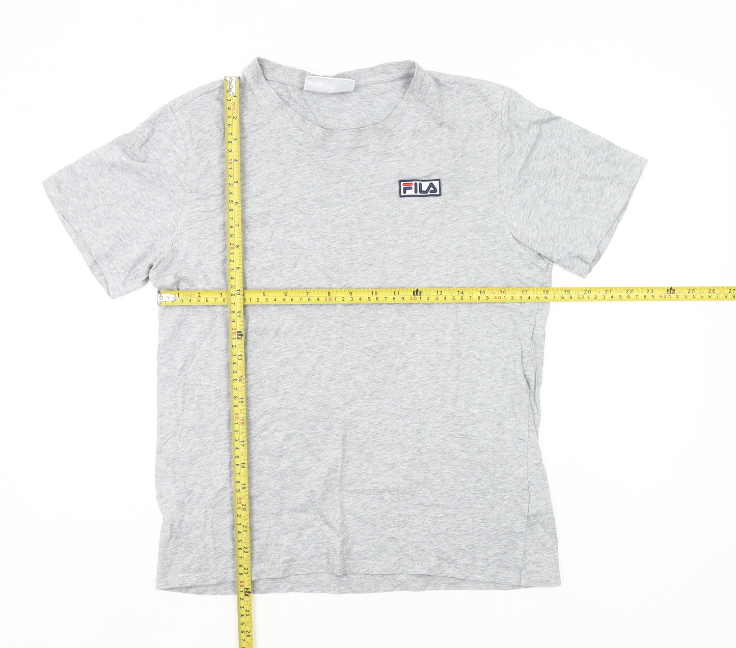 FILA Men's Grey Small Crew Neck Short Sleeve Cotton T-Shirt