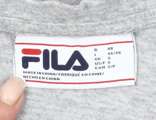 FILA Men's Grey Small Crew Neck Short Sleeve Cotton T-Shirt