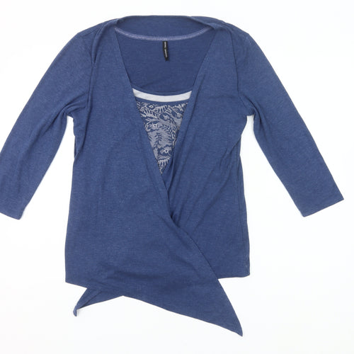 Marks and Spencer Women’s Blue Wrap Blouse UK 14 3/4 Sleeve