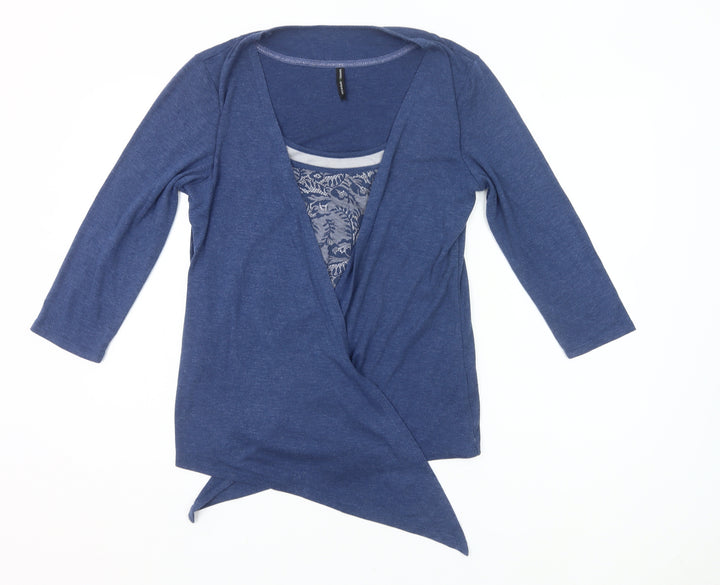 Marks and Spencer Women’s Blue Wrap Blouse UK 14 3/4 Sleeve