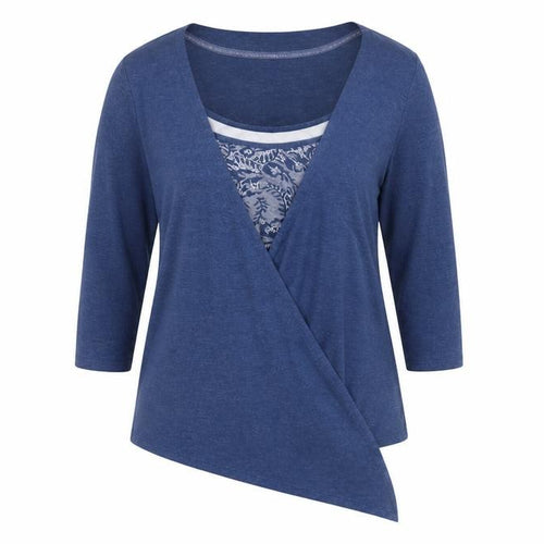 Marks and Spencer Women’s Blue Wrap Blouse UK 14 3/4 Sleeve