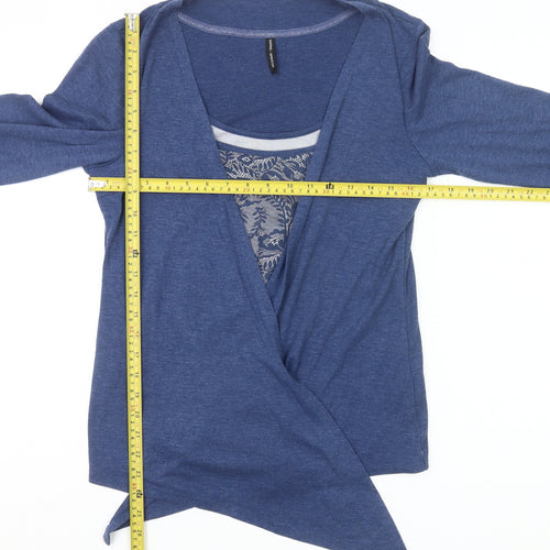 Marks and Spencer Women’s Blue Wrap Blouse UK 14 3/4 Sleeve